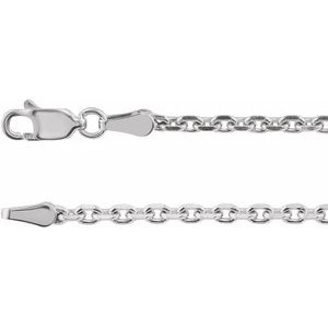 Ankerkjede CH525 i 14K hvitt gull – 2.5 mm – 50.8 cm