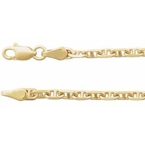 Ankerkjede i 14K gull – 2,6 mm – 45–60 cm