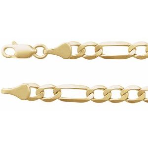 Figarokjede i 14K gull – 5,1 mm – 45–60 cm