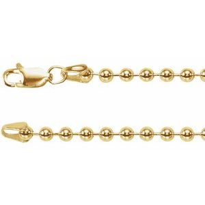 Kulekjede i 14K gull – 3 mm – 45–60 cm