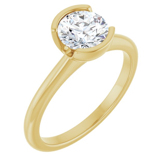 Unni – Solitærring med laboratoriedyrket diamant, 1 ct – 14 kt gult gull – bilde 1