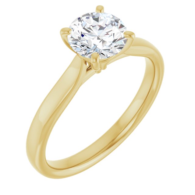 Caroline – Solitærring med laboratoriedyrket diamant, 1 ct – 14 kt gult gull – bilde 1