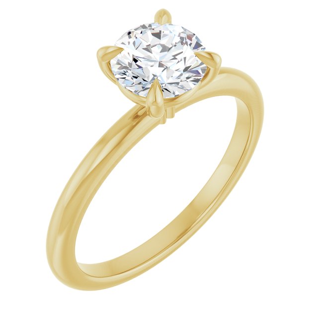 Ingrid – Solitærring med laboratoriedyrket diamant, 1 ct – 14 kt gult gull – bilde 1