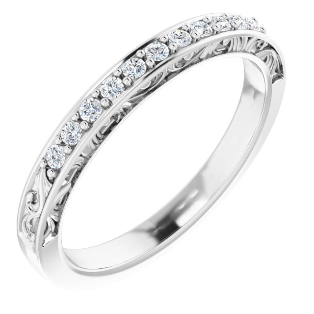 Diamantring i gull eller platina – modell 122030 – 14 kt hvitt gull – Naturlige diamanter – Rund 1,5 mm · 0,167 ct totalt · 11 steiner