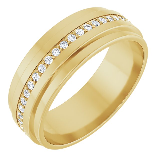 Alliansering i 14 kt gult gull med diamant, 0,33 ct totalt fra Smykke24