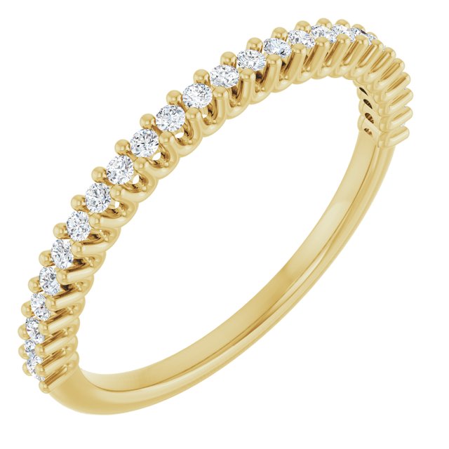Forlovelsesring i gull eller platina – modell 123180 – 14 kt gult gull – Laboratoriedyrkede diamanter – Rund 1,2 mm · 0,2 ct totalt · 25 steiner
