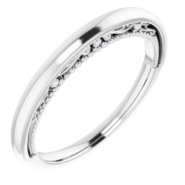 Diamantring i gull eller platina – modell 123185 – 14 kt hvitt gull – Naturlige diamanter – Rund 1 mm · 0,03 ct totalt · 6 steiner