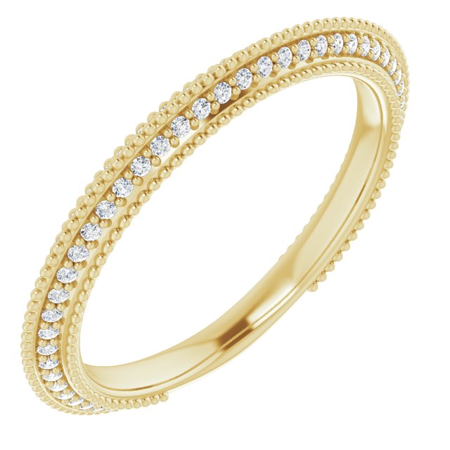 Diamantring i gull eller platina – modell 123200 – 14 kt gult gull – Naturlige diamanter – Rund 0,8 mm · 0,25 ct totalt · 96 steiner