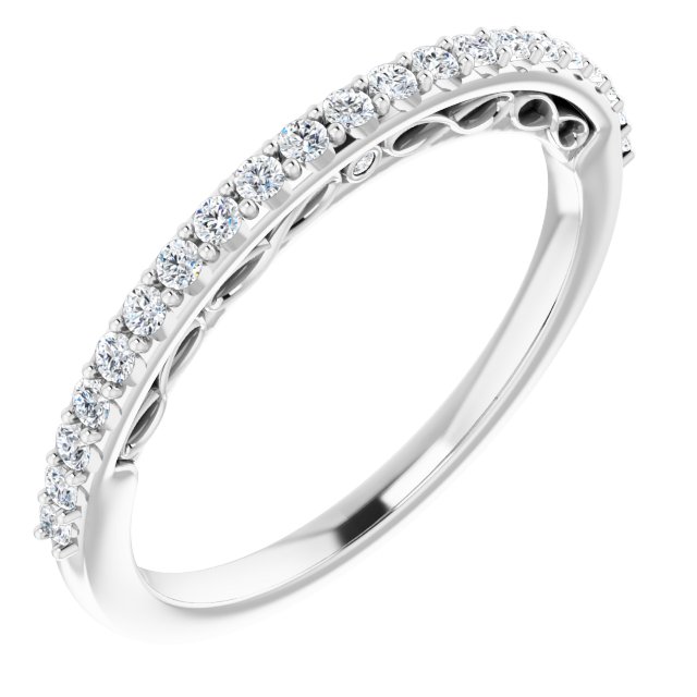 Diamantring i gull eller platina – modell 123244 – 14 kt hvitt gull – Naturlige diamanter – Rund · 0,2 ct totalt · 23 steiner