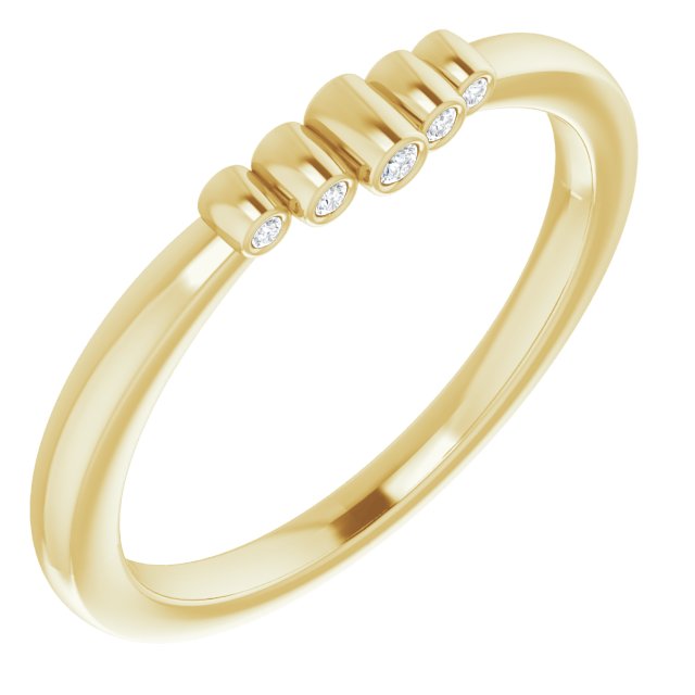Diamantring i gull eller platina – modell 123315 – 14 kt gult gull – Naturlige diamanter – Rund · 0,03 ct totalt · 5 steiner
