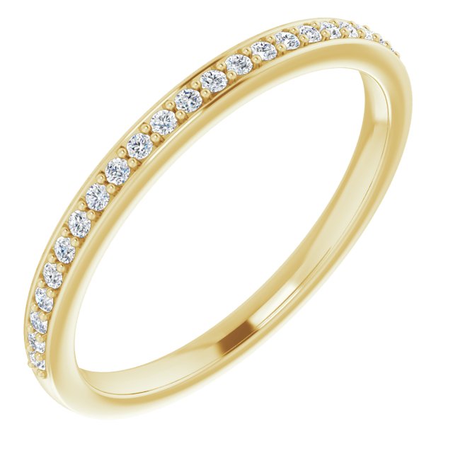 Diamantring i gull eller platina – modell 123317 – 14 kt gult gull – Naturlige diamanter – Rund 1 mm · 0,125 ct totalt · 26 steiner
