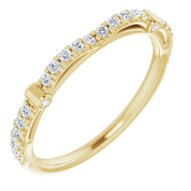 Diamantring i gull eller platina – modell 123351 – 14 kt gult gull – Naturlige diamanter – Rund · 0,2 ct totalt · 26 steiner