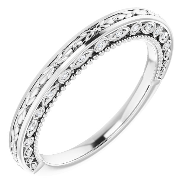 Diamantring i gull eller platina – modell 123353 – 14 kt hvitt gull – Naturlige diamanter – Rund · 0,08 ct totalt · 26 steiner