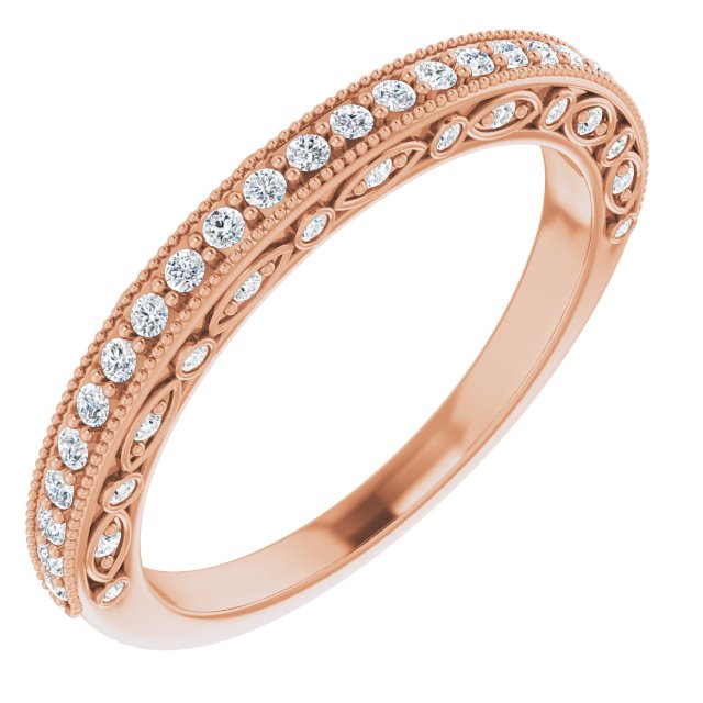 Diamantring i gull eller platina – modell 123374 – 14 kt roségull – Naturlige diamanter – Rund · 0,333 ct totalt · 55 steiner