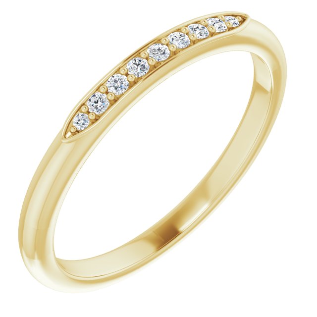 Diamantring i gull eller platina – modell 123456 – 14 kt gult gull – Naturlige diamanter – Rund · 0,08 ct totalt · 9 steiner