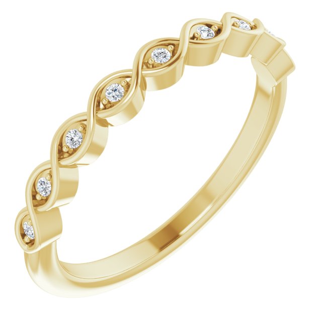 Diamantring i gull eller platina – modell 123459 – 14 kt gult gull – Naturlige diamanter – Rund 1 mm · 0,05 ct totalt · 9 steiner