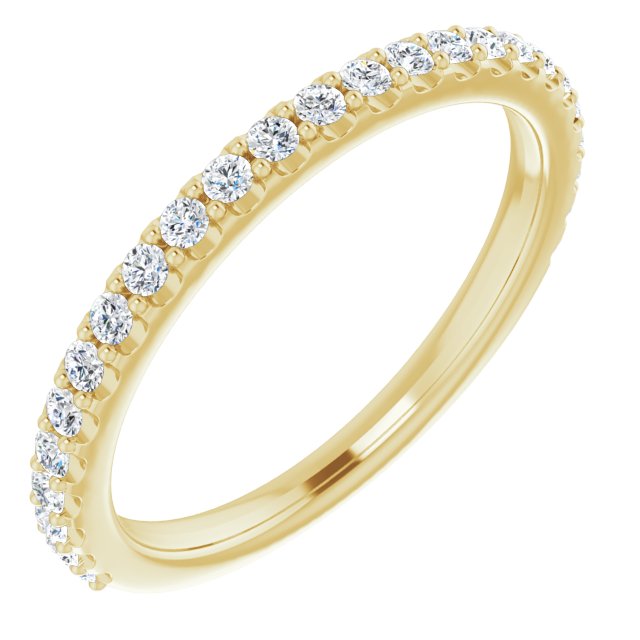 Diamantring i gull eller platina – modell 123603 – 14 kt gult gull – Naturlige diamanter – Rund 1,5 mm · 0,333 ct totalt · 25 steiner