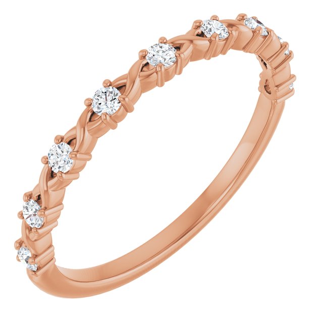 Forlovelsesring i gull eller platina – modell 123626 – 10 kt roségull – Laboratoriedyrkede diamanter – Rund 1,7 mm · 0,167 ct totalt · 9 steiner