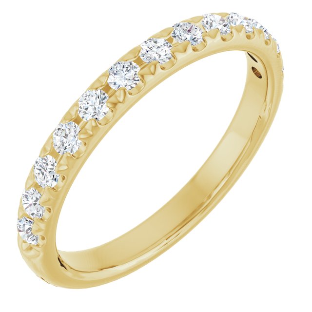 Diamantring i gull eller platina – modell 123653 – 14 kt gult gull – Naturlige diamanter – Rund 2 mm · 0,375 ct totalt · 13 steiner