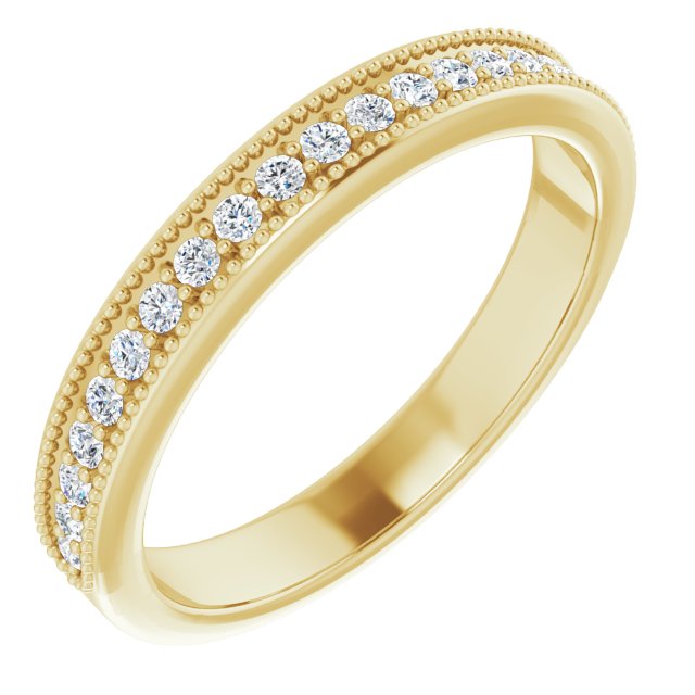 Diamantring i gull eller platina – modell 123744 – 14 kt gult gull – Naturlige diamanter – Rund 1,3 mm · 0,2 ct totalt · 22 steiner