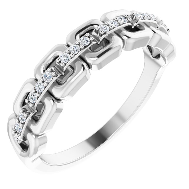 Diamantring i gull eller platina – modell 123775 – 14 kt hvitt gull – Naturlige diamanter – Rund 1 mm · 0,1 ct totalt · 18 steiner