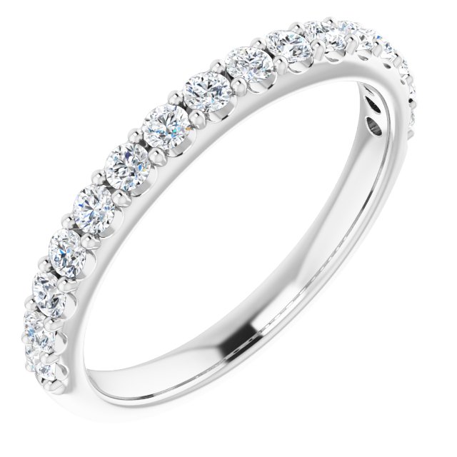 Diamantring i gull eller platina – modell 123792 – 14 kt hvitt gull – Naturlige diamanter – Rund 2 mm · 0,5 ct totalt · 16 steiner