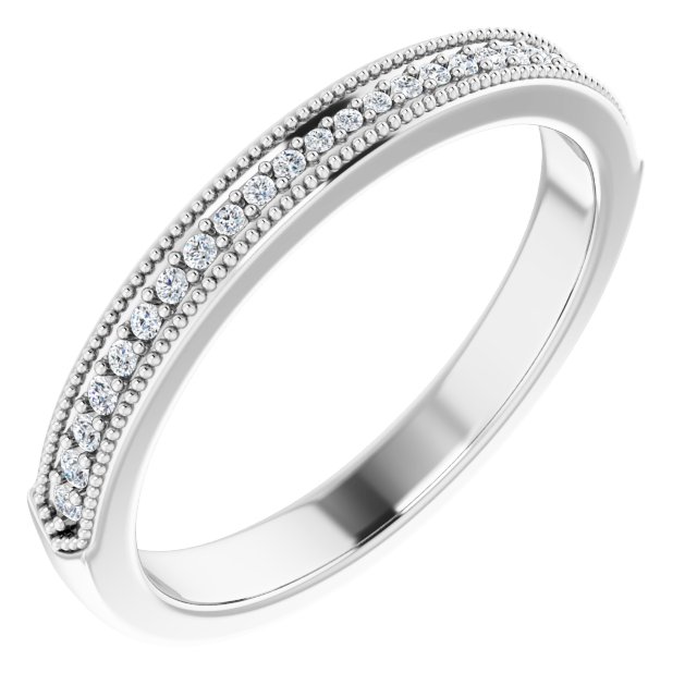 Diamantring i gull eller platina – modell 123967 – 14 kt hvitt gull – Naturlige diamanter – Rund · 0,1 ct totalt · 25 steiner