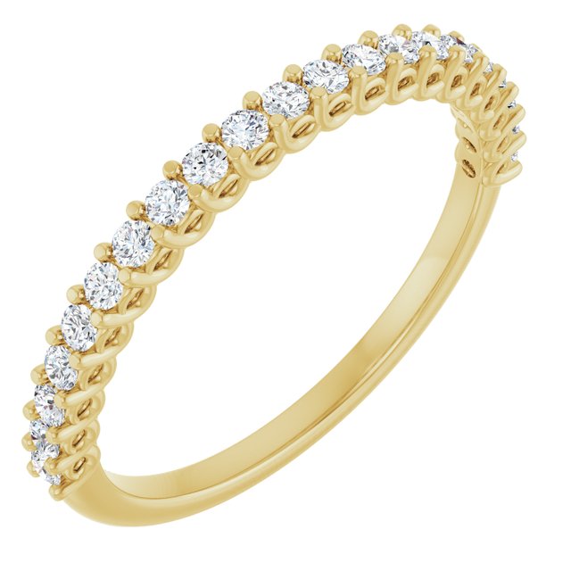 Forlovelsesring i gull eller platina – modell 123973 – 14 kt gult gull – Laboratoriedyrkede diamanter – Rund 1,5 mm · 0,25 ct totalt · 21 steiner