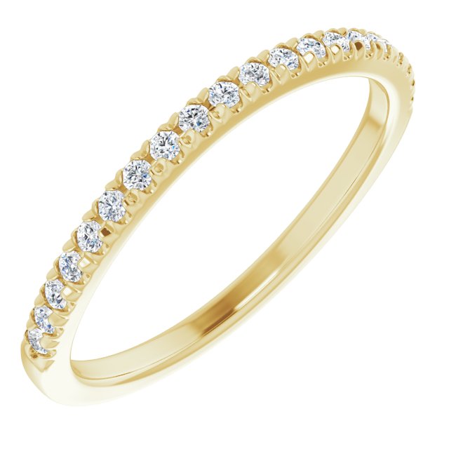 Diamantring i gull eller platina – modell 124020 – 14 kt gult gull – Naturlige diamanter – Rund 1,3 mm · 0,167 ct totalt · 20 steiner