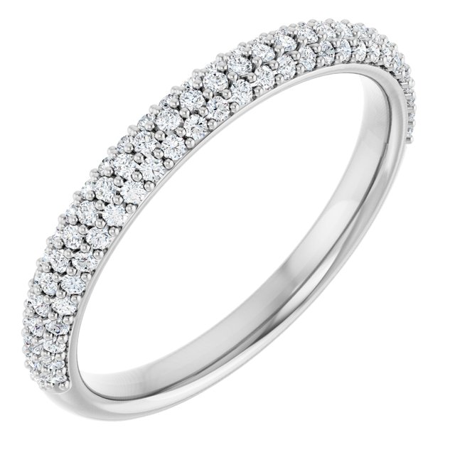 Diamantring i gull eller platina – modell 124190 – 14 kt hvitt gull – Naturlige diamanter – Rund 1 mm · 0,375 ct totalt · 88 steiner