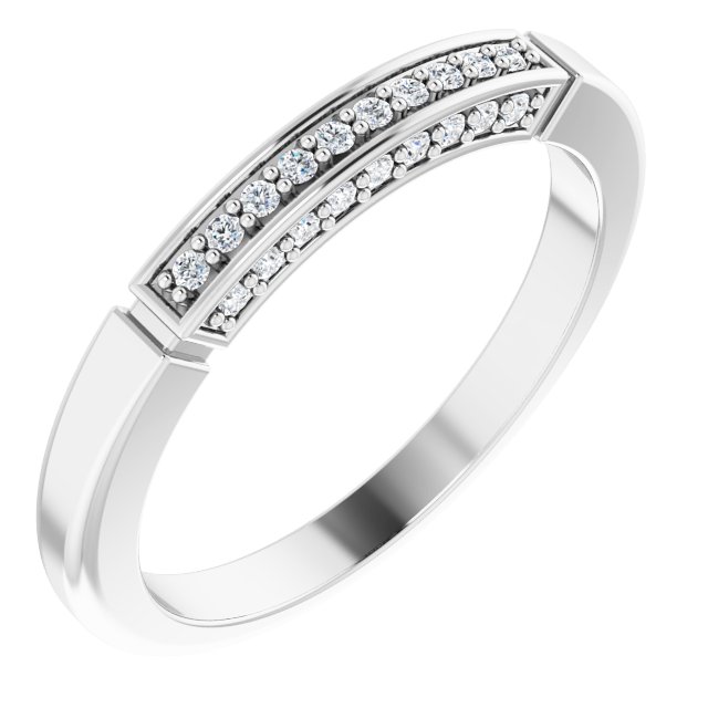 Diamantring i gull eller platina – modell 124254 – 14 kt hvitt gull – Naturlige diamanter – Rund 1 mm · 0,167 ct totalt · 28 steiner