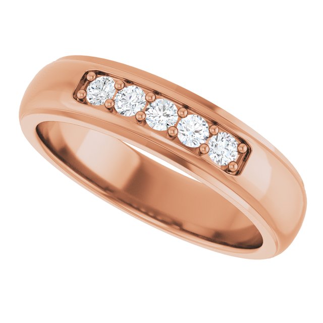 Ring i 14 kt roségull med laboratoriedyrket diamant, 0,33 ct totalt fra Smykke24