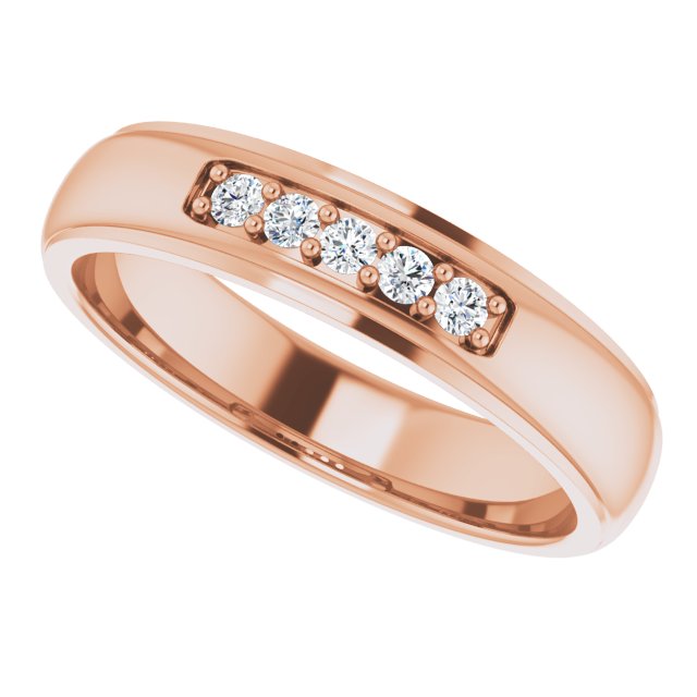 Ring i 14 kt roségull med laboratoriedyrket diamant, 0,17 ct totalt fra Smykke24