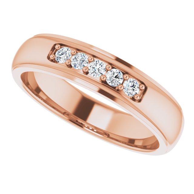 Ring i 14 kt roségull med laboratoriedyrket diamant, 0,20 ct totalt fra Smykke24