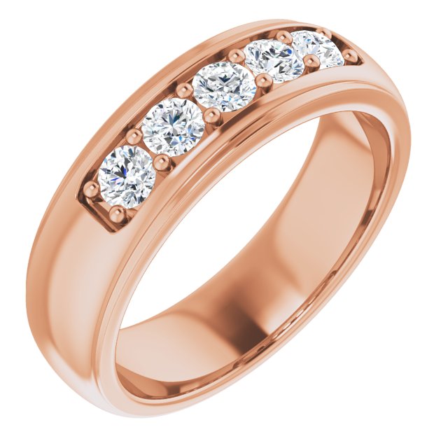 Ring i 14 kt roségull med laboratoriedyrket diamant, 0,75 ct totalt fra Smykke24