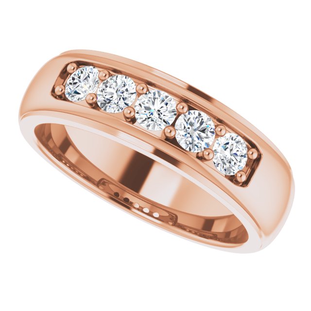 Ring i 14 kt roségull med laboratoriedyrket diamant, 0,75 ct totalt fra Smykke24