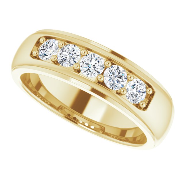 Ring i 14 kt gult gull med laboratoriedyrket diamant, 0,75 ct totalt fra Smykke24
