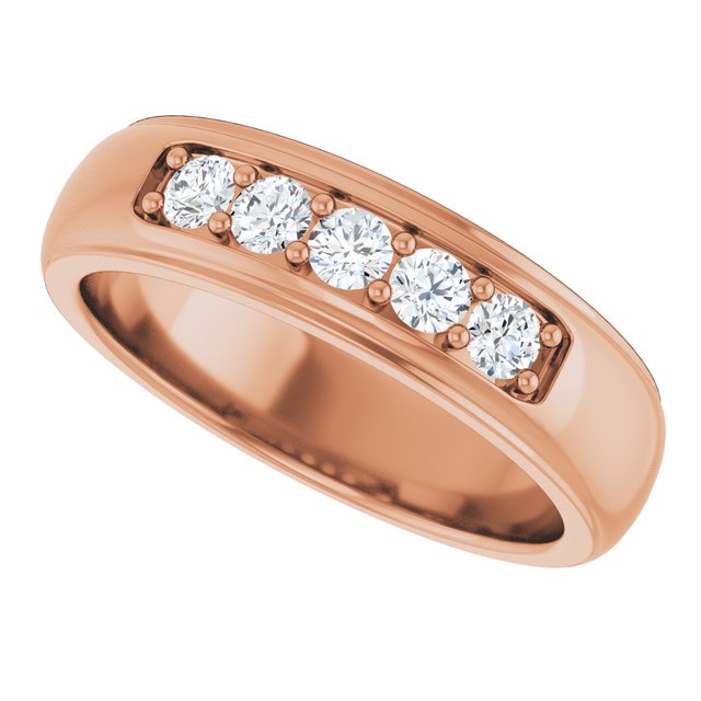 Ring i 14 kt roségull med laboratoriedyrket diamant, 0,50 ct totalt fra Smykke24