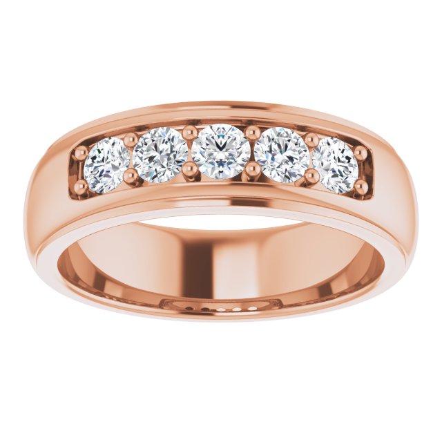Ring i 14 kt roségull med laboratoriedyrket diamant, 0,75 ct totalt fra Smykke24