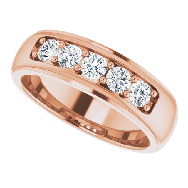 Ring i 14 kt roségull med laboratoriedyrket diamant, 0,75 ct totalt fra Smykke24