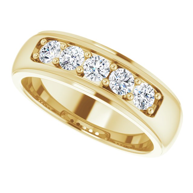 Ring i 14 kt gult gull med laboratoriedyrket diamant, 0,75 ct totalt fra Smykke24