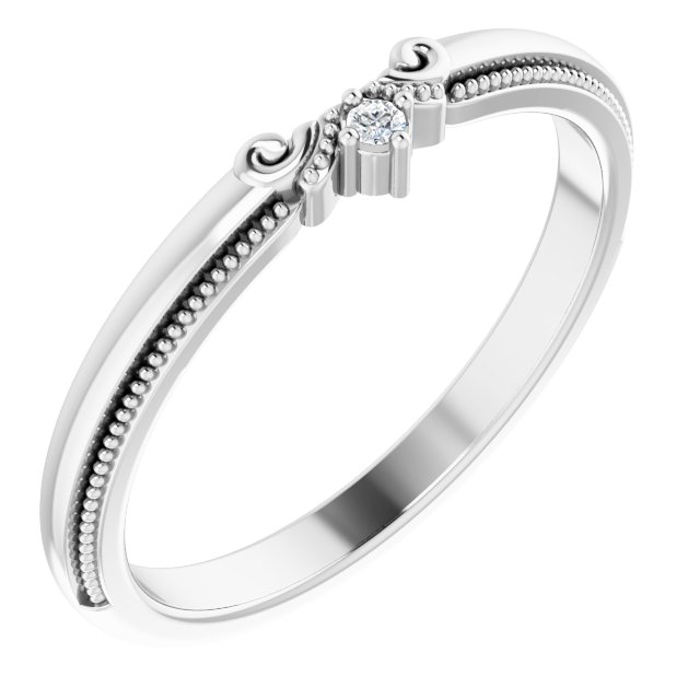Diamantring i gull eller platina – modell 124831 – 14 kt hvitt gull – Naturlige diamanter – Rund 1,5 mm · 0,015 ct totalt · 1 steiner