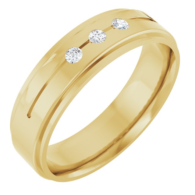 Diamantring i 14 kt gult gull, 0,08 ct totalt fra Smykke24