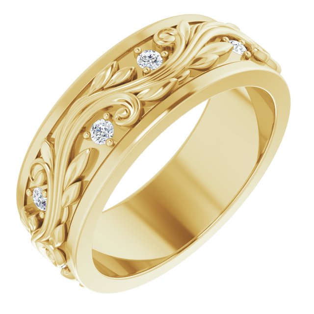 Diamantring i 14 kt gult gull, 0,17 ct totalt fra Smykke24