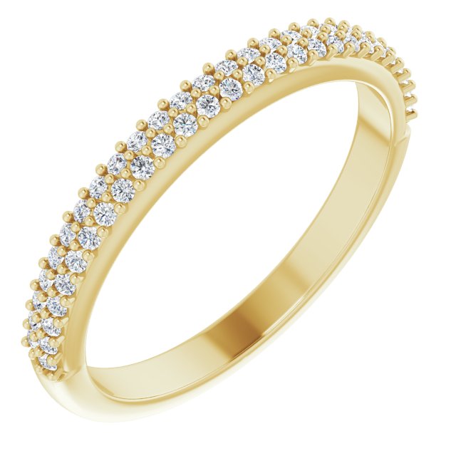 Diamantring i gull eller platina – modell 126269 – 14 kt gult gull – Naturlige diamanter – Rund 1 mm · 0,2 ct totalt · 54 steiner