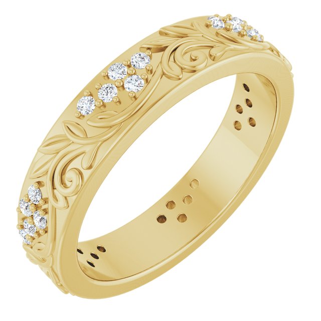 Diamantring i 14 kt gult gull, 0,50 ct totalt fra Smykke24
