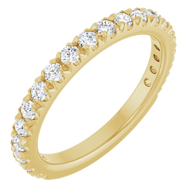 Diamantring i gull eller platina – modell 127206 – 14 kt gult gull – Laboratoriedyrkede diamanter – Rund 2 mm · 0,5 ct totalt · 20 steiner