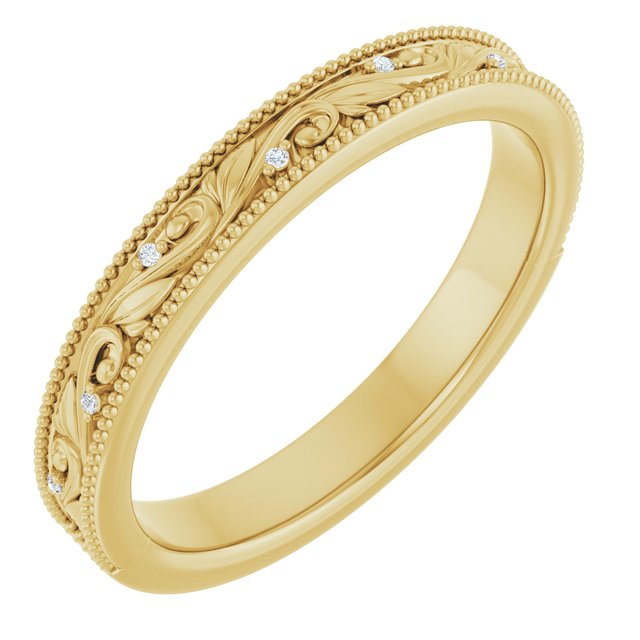 Diamantring i 14 kt gult gull, 0,02 ct totalt fra Smykke24