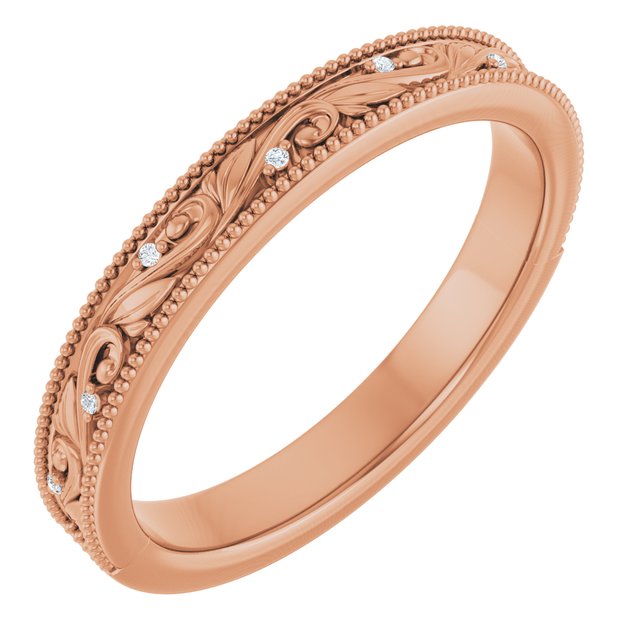 Ring i 14 kt roségull med laboratoriedyrket diamant, 0,02 ct totalt fra Smykke24
