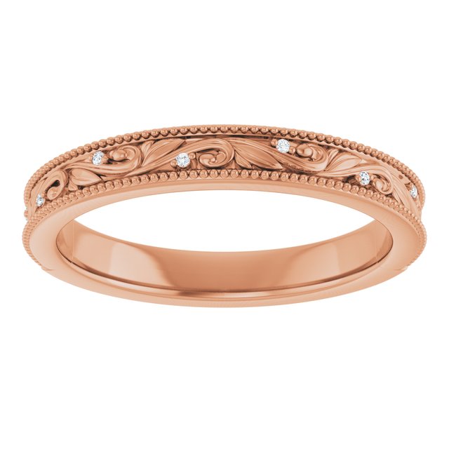 Ring i 14 kt roségull med laboratoriedyrket diamant, 0,02 ct totalt fra Smykke24